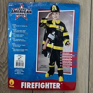 EUC - Rubie's Firefighter Costume for Kids - Black and Yellow